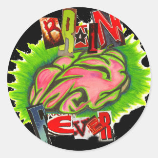 Sticker Rond Logo de la fièvre cérébrale