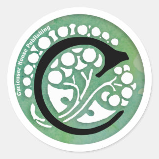Sticker Rond Logo de la maison Curiouser en vert