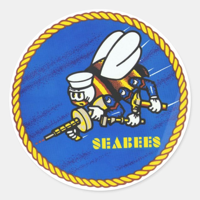 Sticker Rond Logo de la marine américaine (Devant)