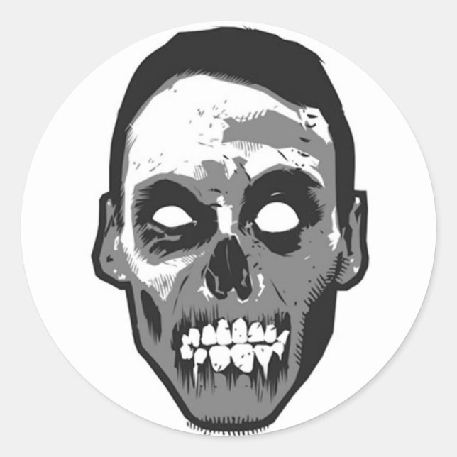 Sticker Rond Logo de la tête Zombie (Devant)