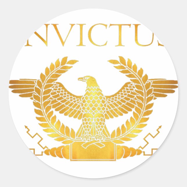 Sticker Rond logo de l'aigle royal invictus (Devant)