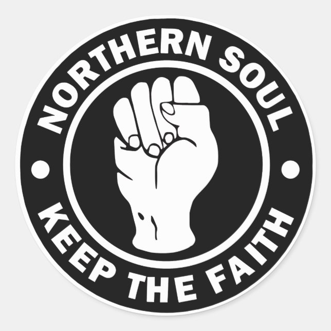 Sticker Rond Logo de l'âme du nord noir (Devant)