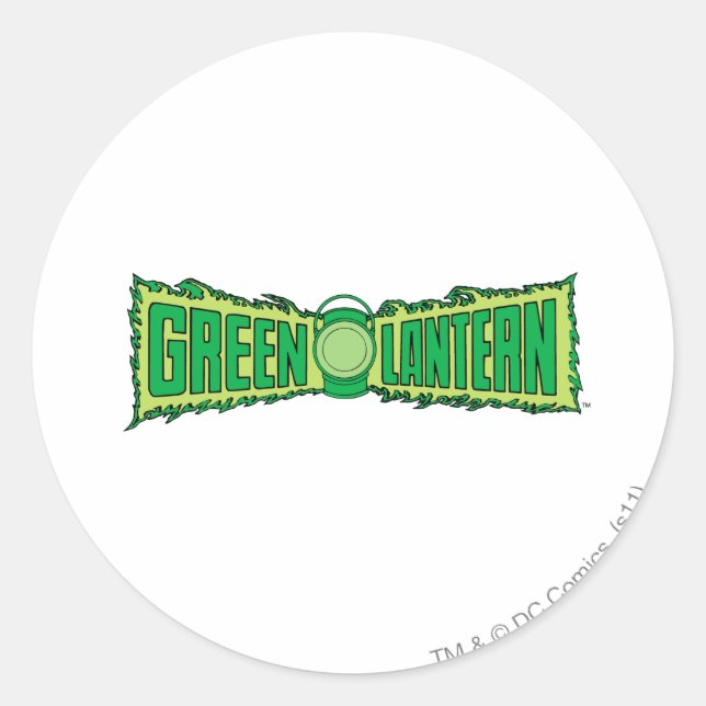 Sticker Rond Logo de lanterne verte avec lanterne (Devant)
