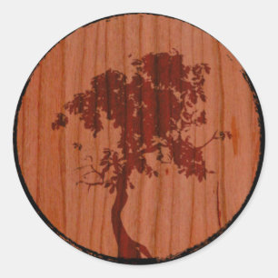 Sticker Rond Logo de l'arbre de bois personnalisé Stafford