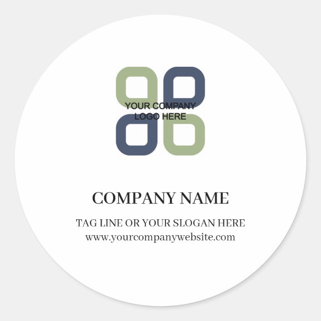Sticker Rond Logo De L'Entreprise Avec Slogan D'Affaires (Devant)