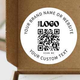 Sticker Rond Logo de l'entreprise Code QR blanc de la société d
