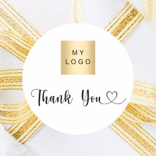 Sticker Rond logo de l'entreprise couleur merci