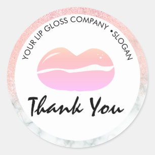 Sticker Rond Logo de l'entreprise de gloss pour les lèvres Marb