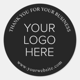 Sticker Rond Logo de l'entreprise Merci noir