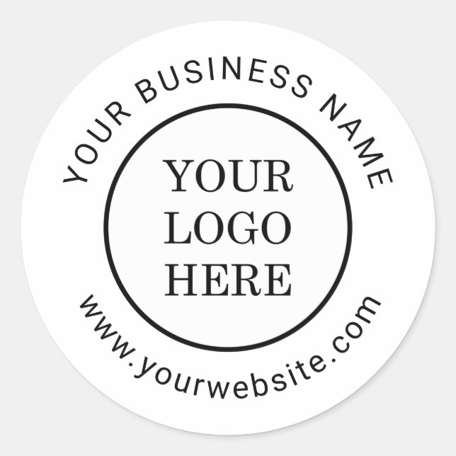 Sticker Rond Logo de l'entreprise moderne Site Web personnalisé (Devant)