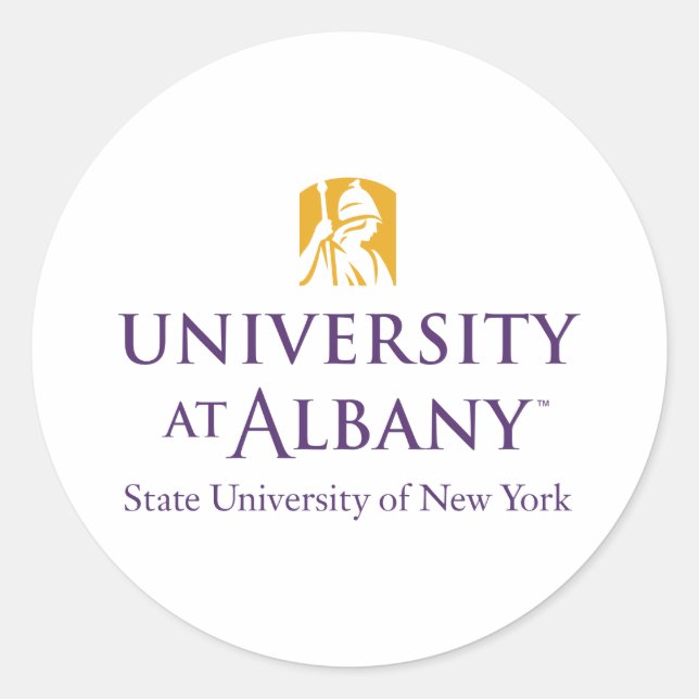 Sticker Rond Logo de l'Université d'Albany (Devant)