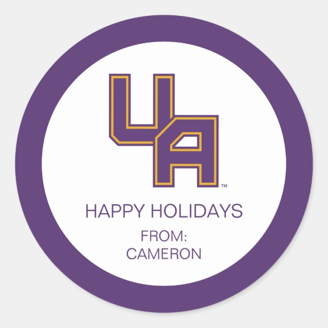 Sticker Rond Logo de l'Université d'Albany Initials (Devant)