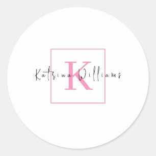 Sticker Rond Logo de marque professionnelle Monogramme de scrip