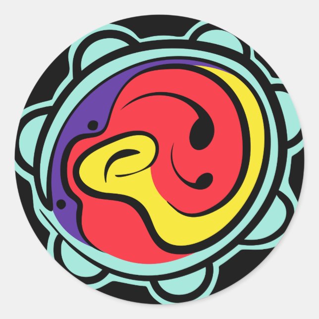 Sticker Rond Logo de musique Design coque iphone (Devant)