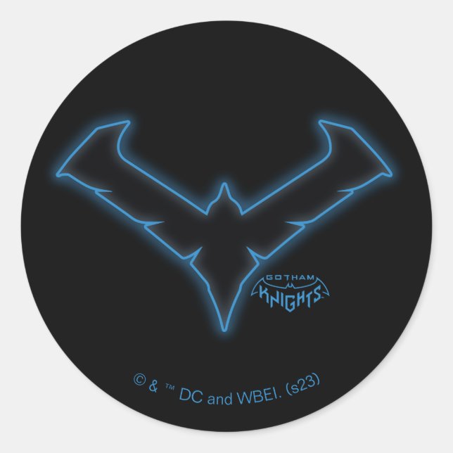 Sticker Rond Logo de nuit Gotham Knights (Devant)