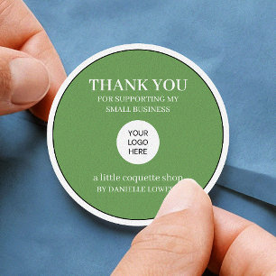 Sticker Rond Logo de petite entreprise de couleur verte naturel