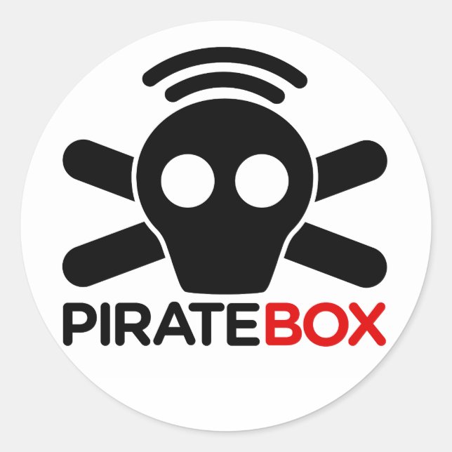 Sticker Rond Logo de PirateBox (Devant)