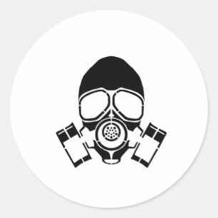 Sticker Rond logo de pochoir de masque de gaz