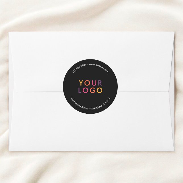 Sticker Rond Logo de produit commercial noir (Créateur téléchargé)