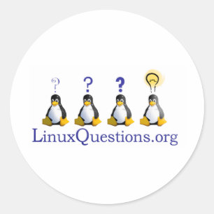 Sticker Rond Logo de questions de Linux