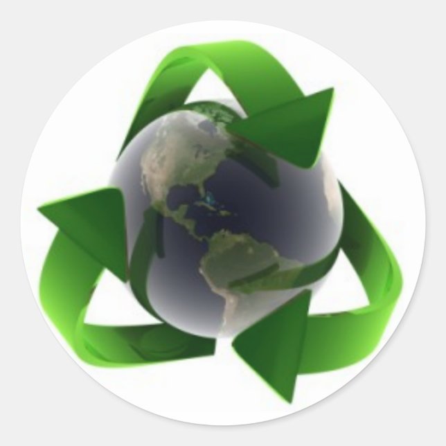 Sticker Rond Logo de recyclage cool (Devant)
