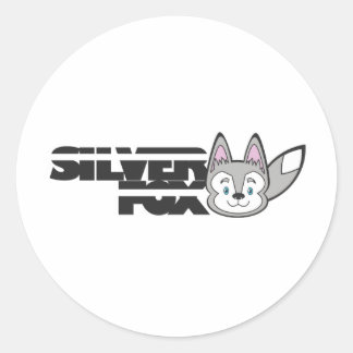 Sticker Rond Logo de renard argenté