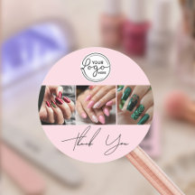 Logo de script rose poudré Photo Salon de manucure