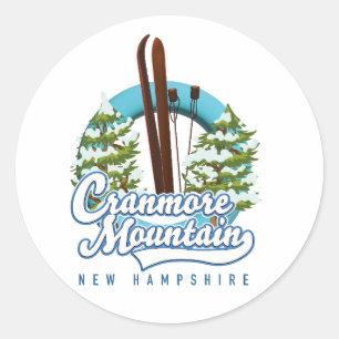 Sticker Rond logo de ski Cranmore Mountain New Hampshire