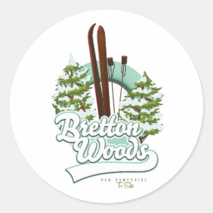 Sticker Rond Logo de ski de Bretton Woods New Hampshire