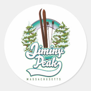 Sticker Rond logo de ski de jiminy peak massachusetts