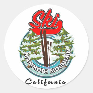 Sticker Rond Logo de ski Mammoth Mountain California