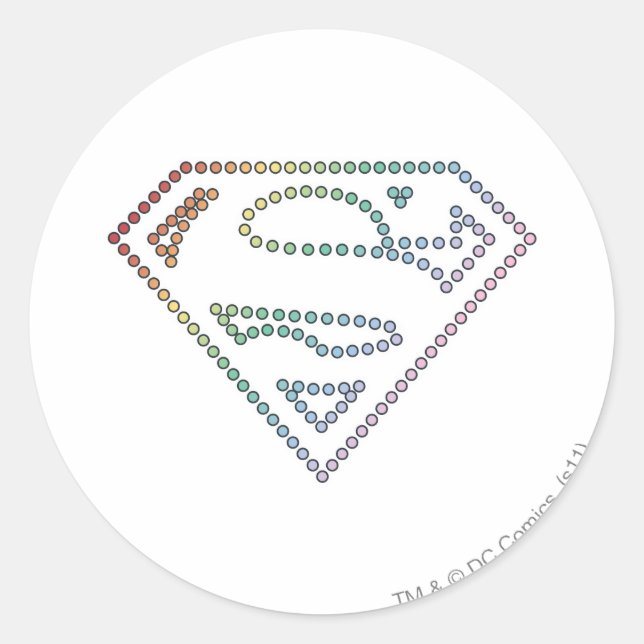 Sticker Rond Logo de Supergirl Rainbow Outline (Devant)