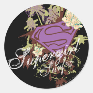 Sticker Rond Logo de surf de Supergirl
