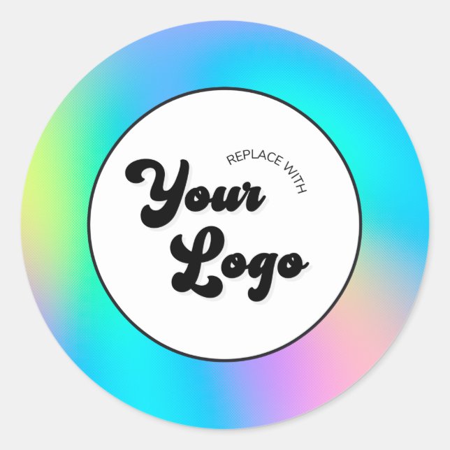 Sticker Rond Logo de votre entreprise iridescent holographique  (Devant)