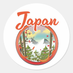 Sticker Rond logo de voyage au Japon