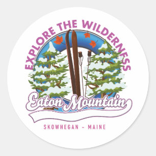 Sticker Rond Logo d'Eaton Mountain Skowhegan, Maine