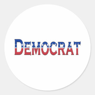 Sticker Rond Logo Démocrate Stars and Stripes