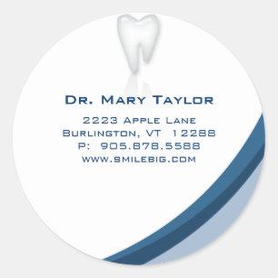 Sticker Rond Logo dentaire Dentiste Molar Boutique Bleu