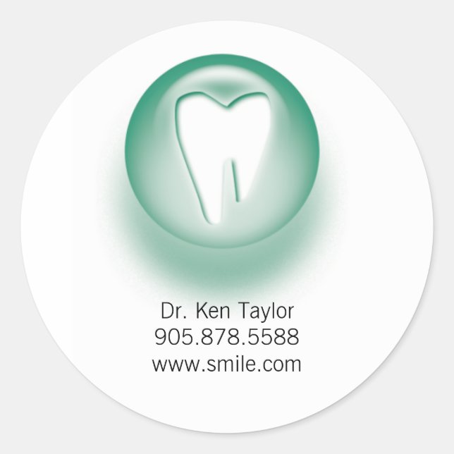 Sticker Rond Logo dentiste / dentiste Stico pour dents vert (Devant)