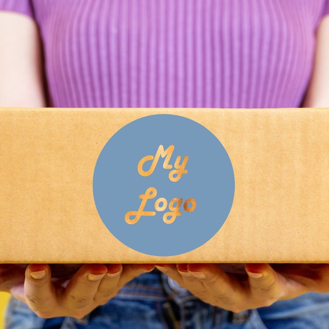 Sticker Rond Logo d'entreprise bleu foncé (Créateur téléchargé)