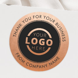 Sticker Rond Logo d'entreprise Cuivre Merci promotionnel