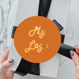 Sticker Rond Logo d'entreprise en or orange brûlé