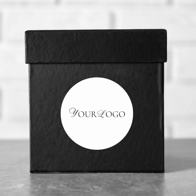 Sticker Rond Logo d'entreprise long et mince sur mesure minimal (Créateur téléchargé)