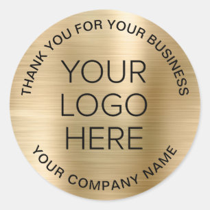 Sticker Rond Logo d'entreprise Merci Or