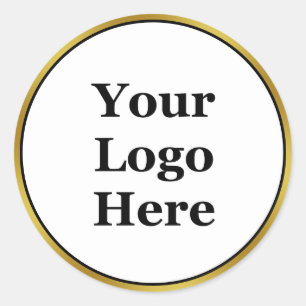 Sticker Rond Logo d'entreprise Modèle noir blanc et or