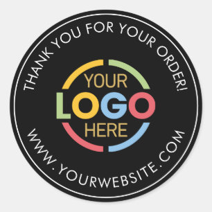 Sticker Rond Logo d'entreprise moderne Black Custom Promotionne
