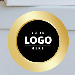 Sticker Rond Logo d'entreprise moderne Entreprise Black Gold Li