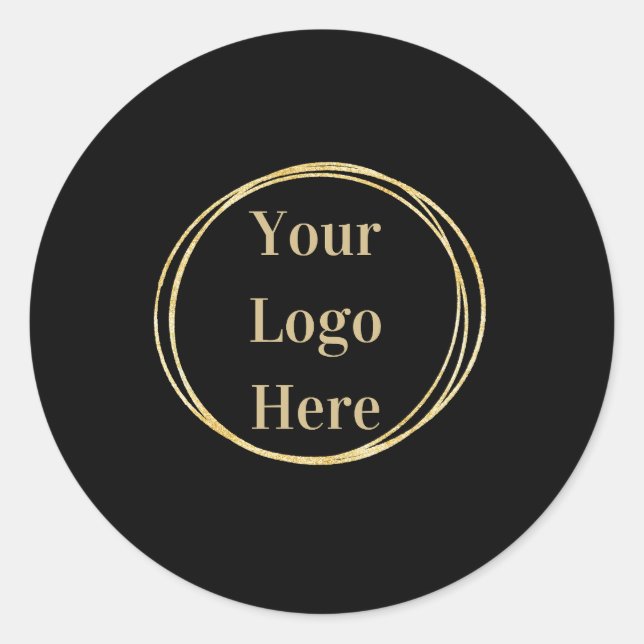 Sticker Rond Logo d'entreprise noir minimal (Devant)