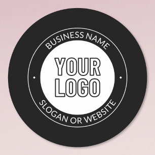 Sticker Rond Logo d'entreprise ou modèle de texte modifiable et