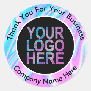 Sticker Rond Logo d'entreprise personnalisé avec holographie de